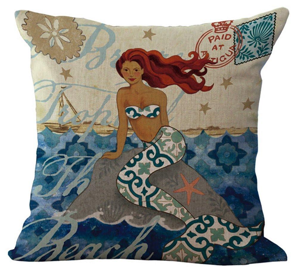 Premium Blue Ocean Series Reversible Pillow Covers - Soft & Durable Decorative Pillowcases for Living Room, Bedroom, Sofa (Set of 2) - Perfect for Coastal & Nautical Home Decor