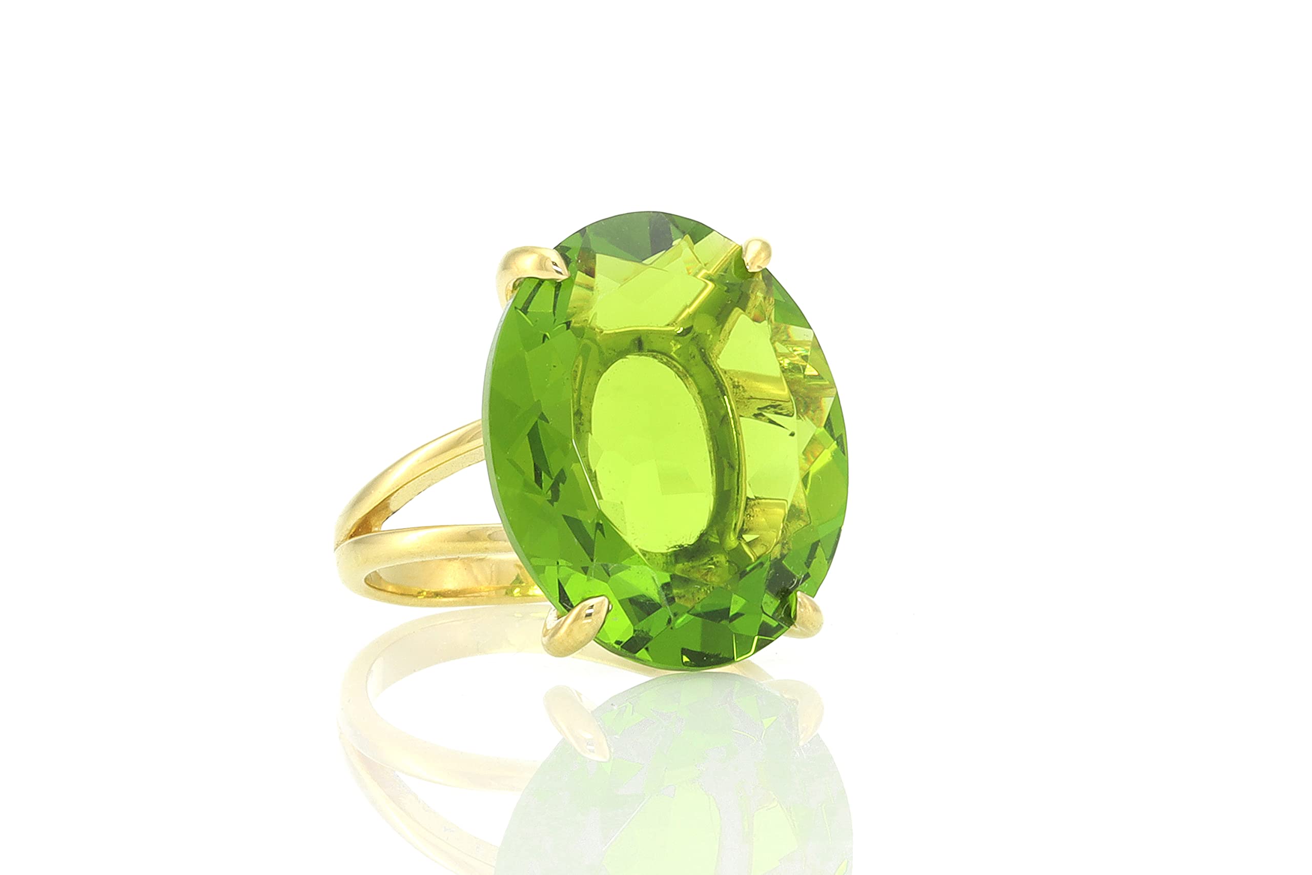 14k Rose Gold Filled Peridot Ring for Women | Handcrafted August Birthstone Jewelry | Elegant Simple & Statement Ring | Perfect Gift for Anniversary, Birthday & Special Occasions | Comes with Jewelry Box