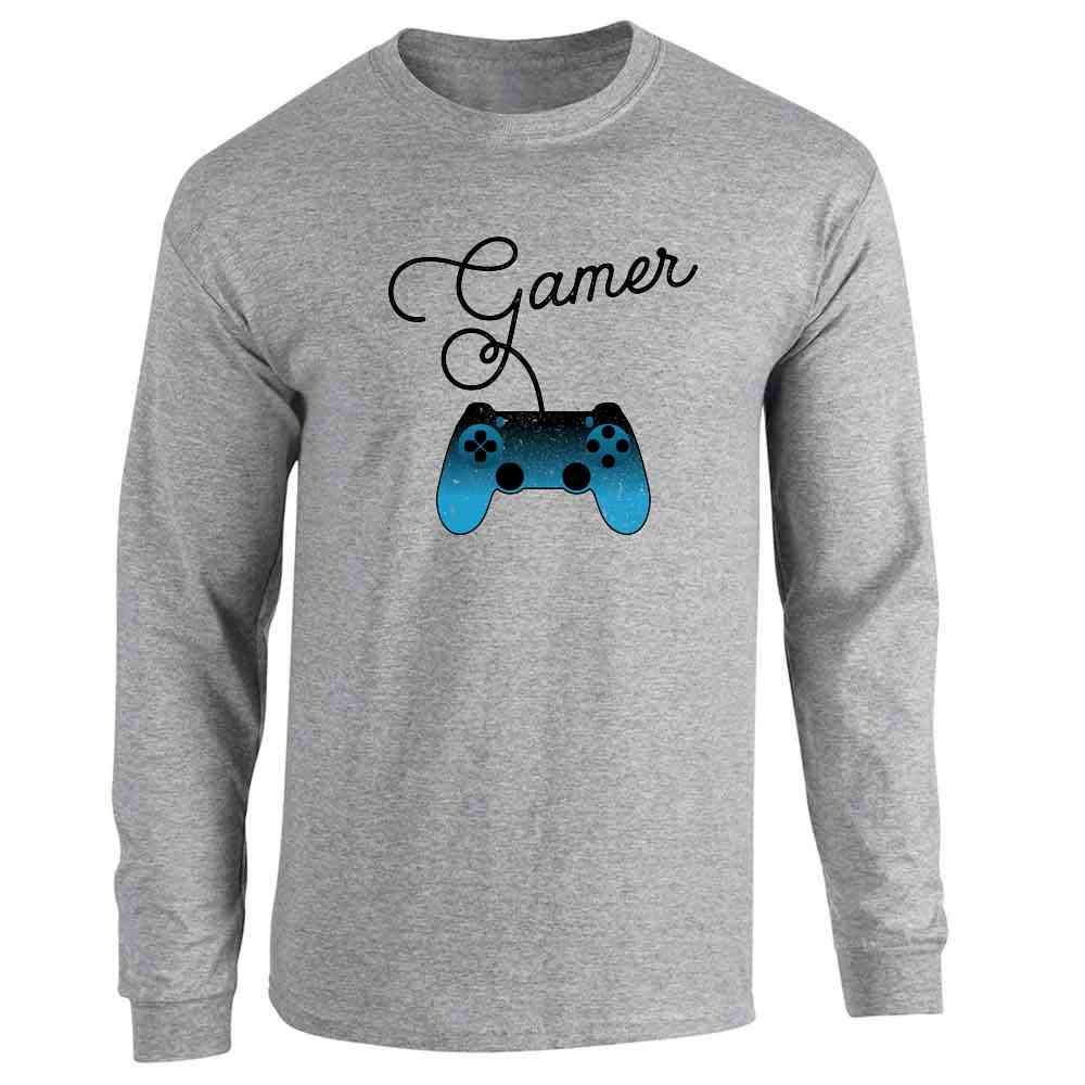 Pop Threads I'm a Gamer PS Controller Video Games Long Sleeve T-Shirt - Comfortable Gaming Tee for Men & Women - Perfect for Gaming Sessions, Casual Wear & Gamer Gifts