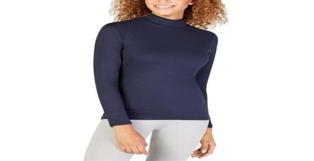 32 DEGREES Women's Thermal Mock Neck Long Sleeve Top - Soft & Warm Winter Layering Shirt for Cold Weather, Stormy Night XS | Perfect for Work, Travel & Outdoor Activities