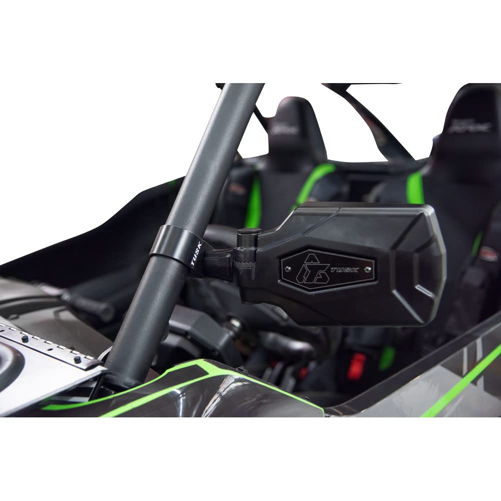 TUSK Pivot Folding Mirror Kit with Low Profile UTV Roll Cage Clamp - Compatible with Polaris Ranger 500 Crew (2011-2013 Models) | Durable Off-Road Side Mirrors for Enhanced Visibility & Safety on Trails, Hunting & Farm Work