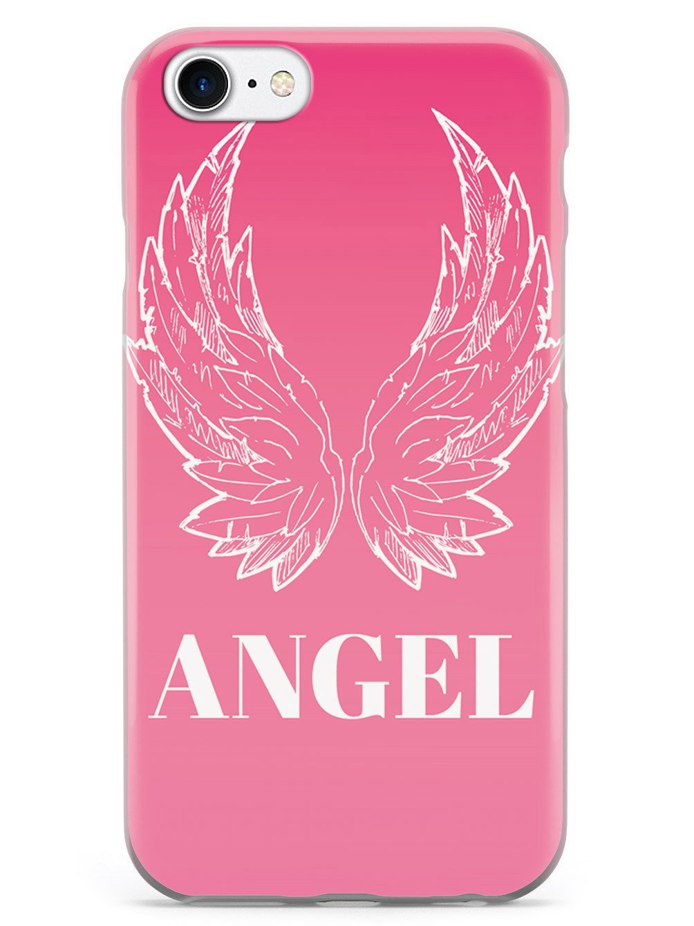 Inspired Cases - iPhone 8 Case with 3D Textured Design - Shockproof Protective Cover for Apple iPhone 8 - Pink Angel Wings - Perfect for Everyday Use, Travel & Gift Giving