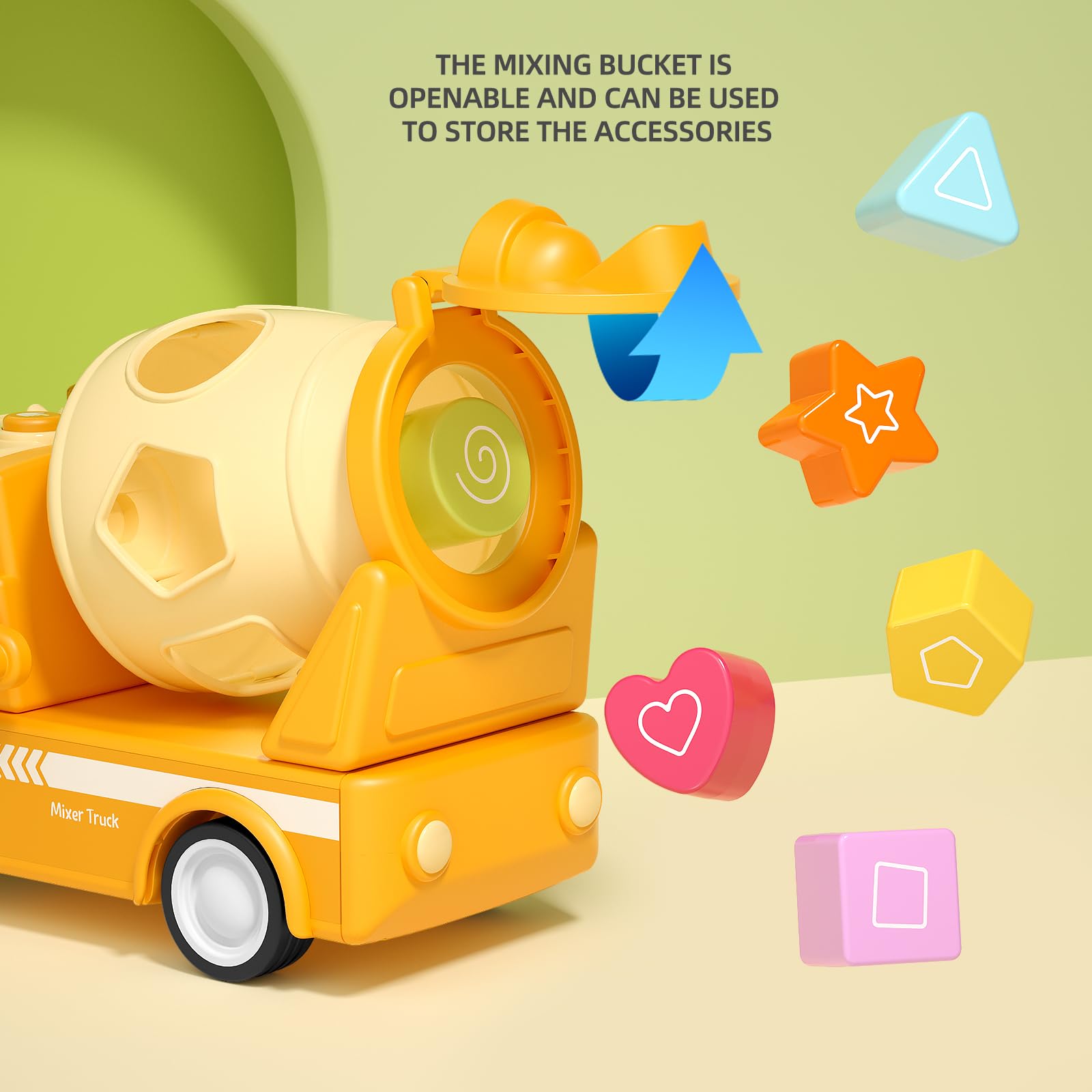 Cement Mixer Toy Truck with Light & Sound for Kids - Construction Vehicle for Toddlers 18M+ | Birthday Gift