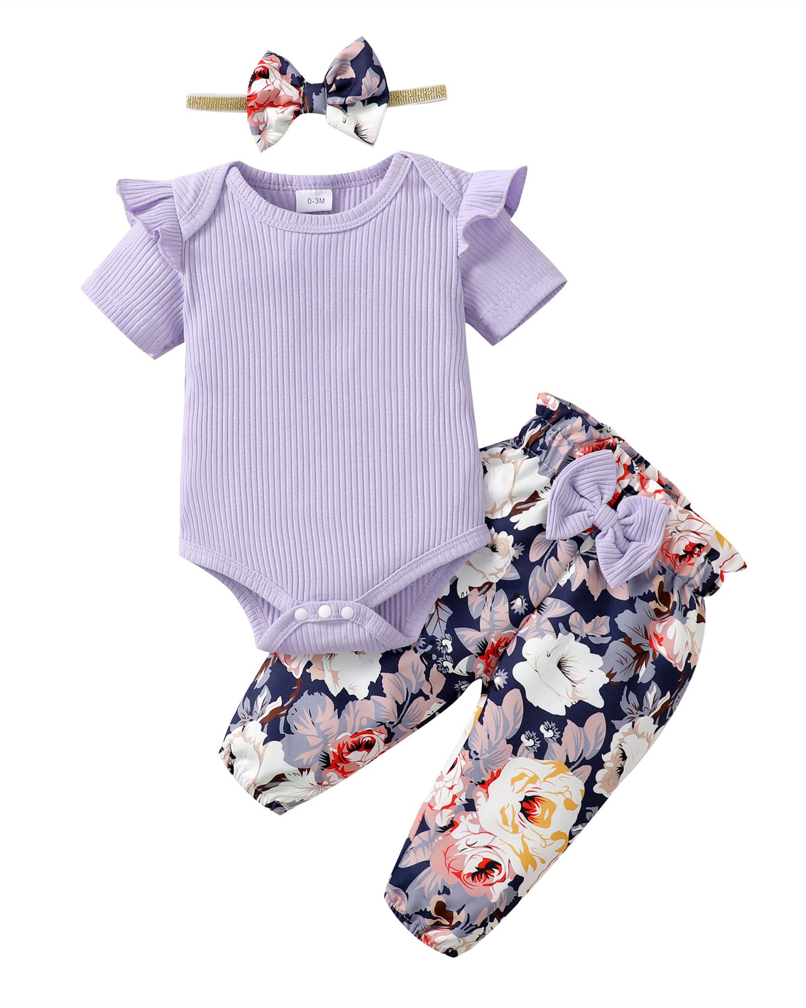 Adorable Infant Baby Girl Clothes - Newborn Long Sleeve Romper & Pants Set for Fall/Winter | Soft & Cozy Outfit for Newborns, Photo Shoots, Family Gatherings & Daily Wear