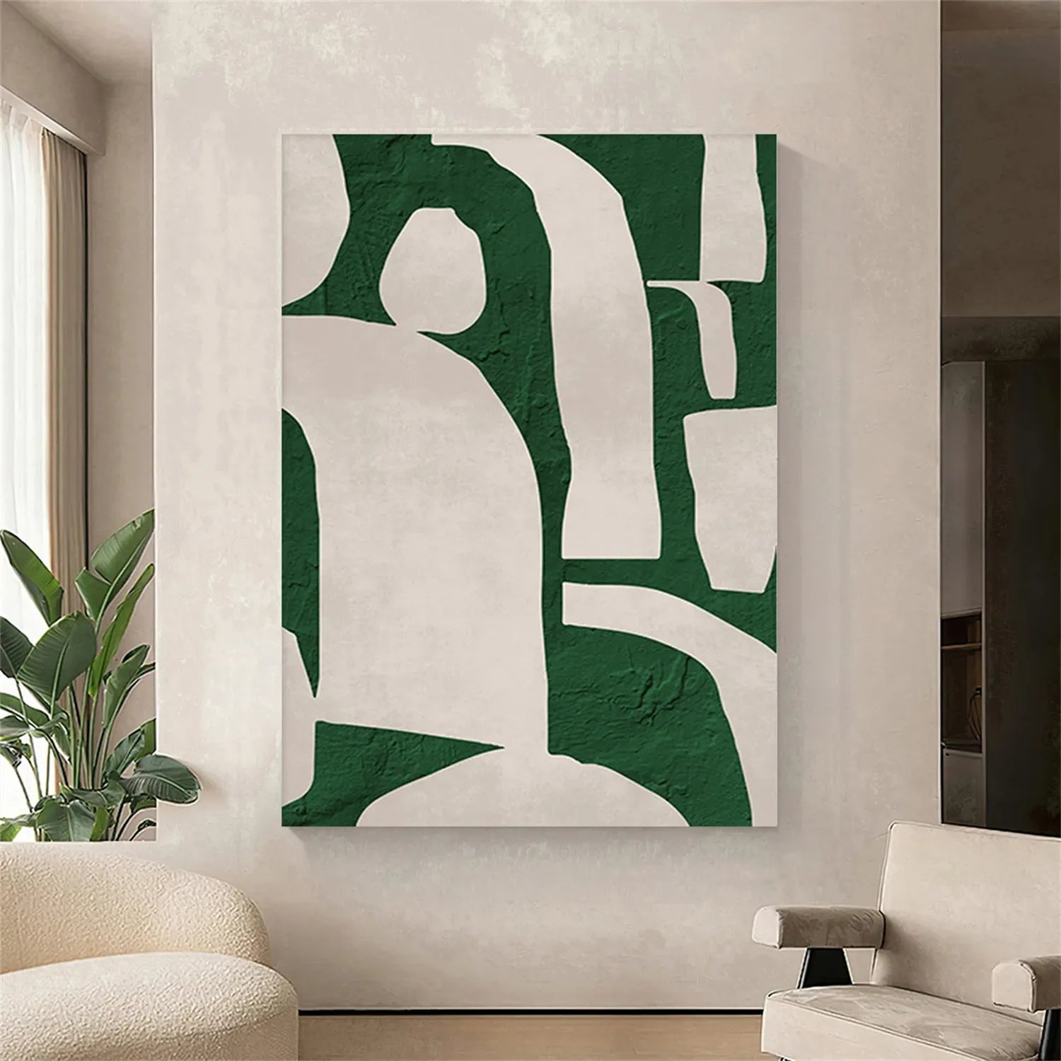 Abstract Painting #AB 192 - Modern Wall Art for Living Room, Bedroom & Office Decor - Handmade Canvas Artwork for Home & Office Interior Design