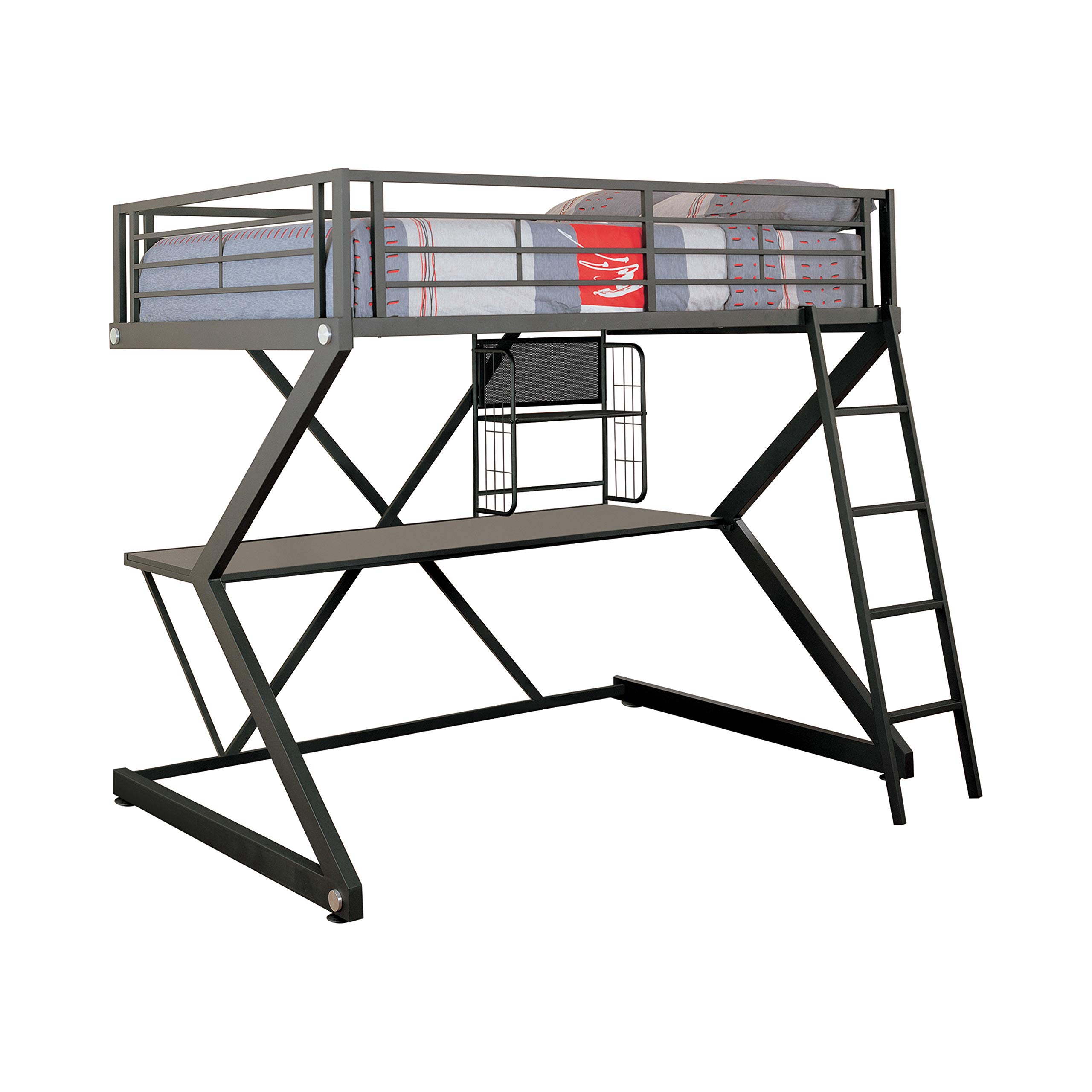 Coaster Home Furnishings Parkview Full Size Workstation Loft Bed with Desk in Black - 70