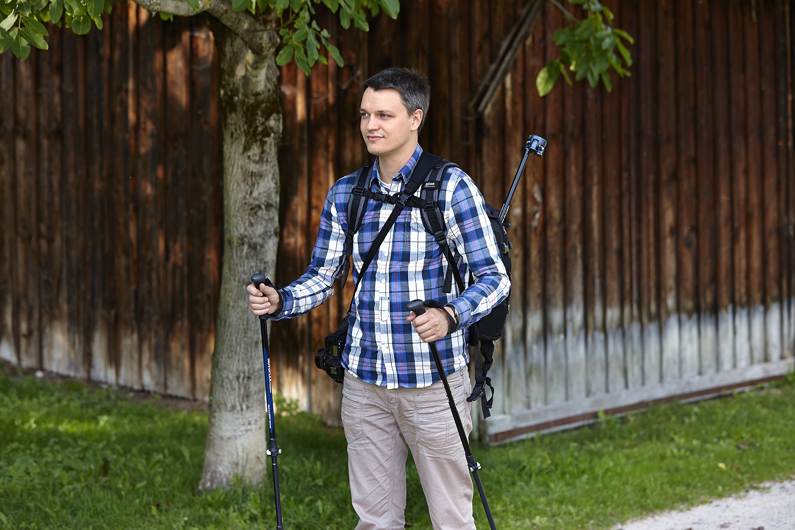 Novoflex TRIOPOD Walking Kit (TRIOWALK) - Lightweight Aluminum Tripod for Hiking, Travel & Photography | Compact & Adjustable for Outdoor Adventures