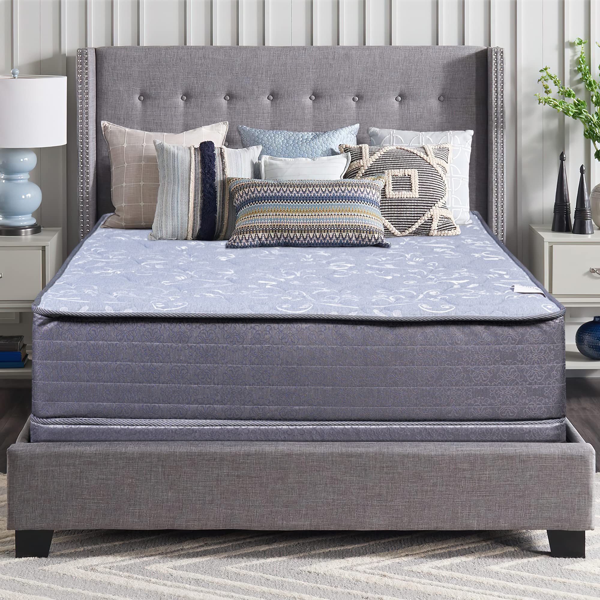 11-Inch Firm Euro Top Gel Memory Foam Hybrid Mattress Set with 8