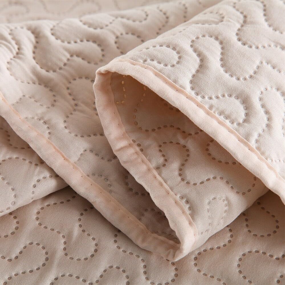 3 Piece Reversible Quilt Coverlet Set - Soft & Breathable Queen Size Bedding in Cream Coin Design - Perfect for Master Bedroom, Guest Room, or Cozy Home Decor