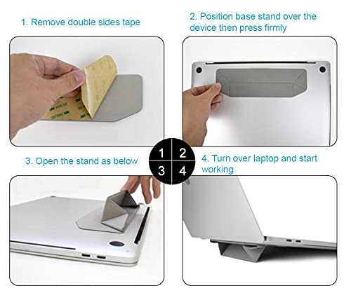 Mount Plus LS1 Flat Foldable Laptop Stand | Lightweight & Anti-Slide Portable Notebook Stand | Compatible with MacBook Air, Tablets & Laptops (Black) | Perfect for Home, Office & Travel Use