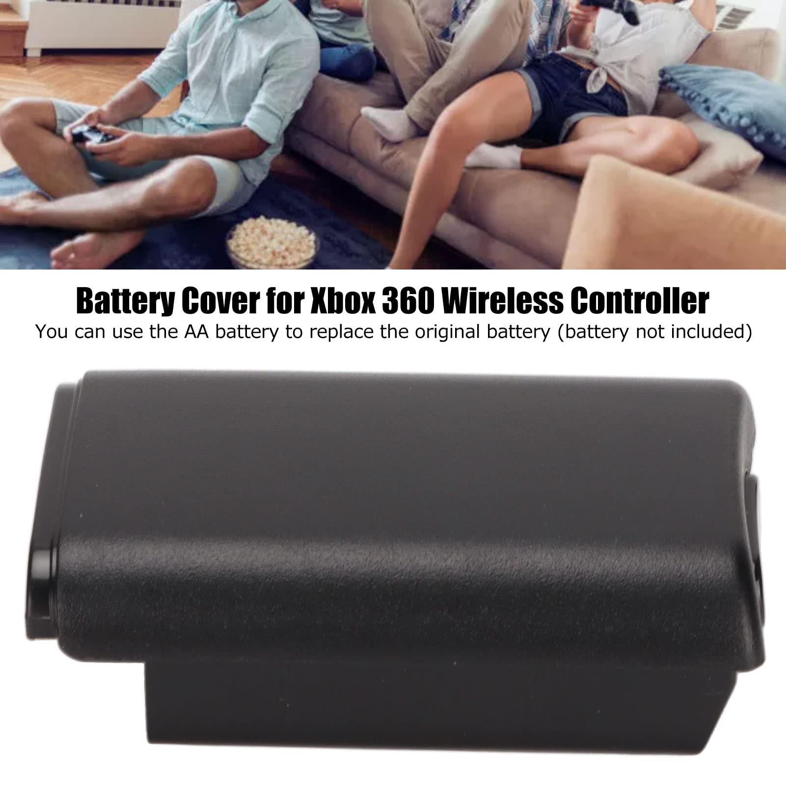 Durable Controller Battery Cover - Black Replacement Shell for Gaming