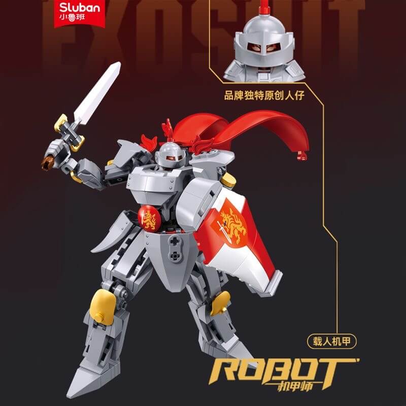 Sluban Knight and Samurai Mecha Building Blocks Set - Medieval Castle & Japanese Warrior Action Figures - STEM Educational Toy for Kids Ages 6-12 - Perfect for Creative Play, Birthday Gifts & Collectors Display