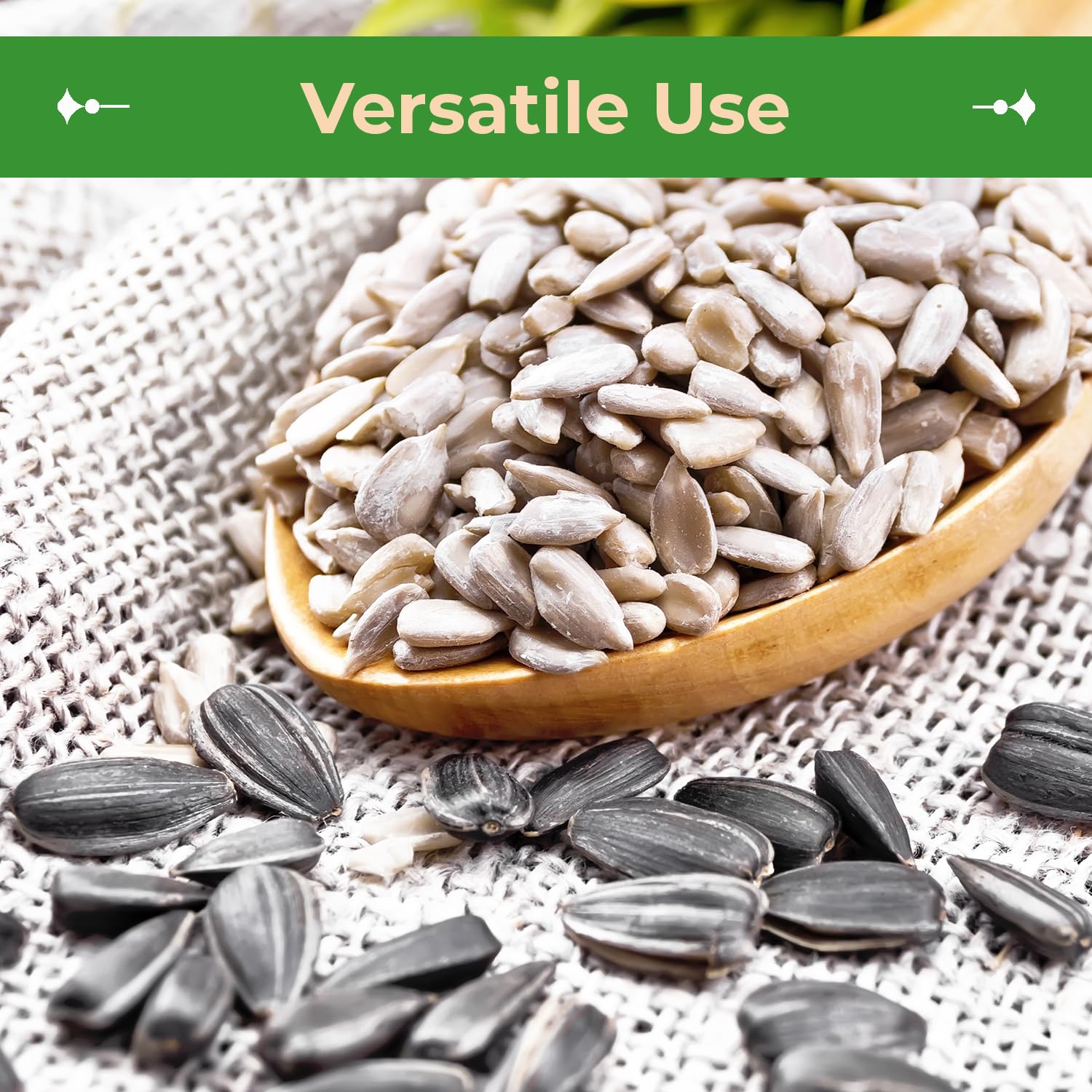 Organic Sunflower Seed Kernels Raw (No Shell) - 2lb Bag | High Protein, Fiber & Antioxidant Rich Superfood Snack | Vegan, Gluten-Free, Non-GMO | Perfect for Salads, Smoothies & Healthy Snacking