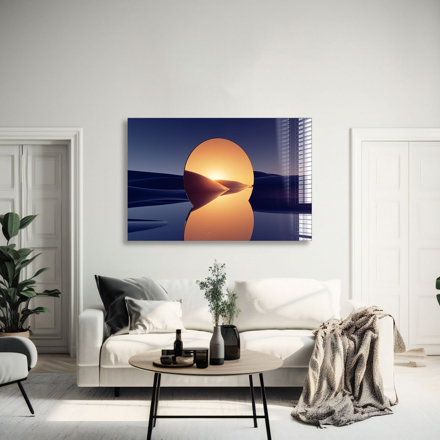 Abstract Golden Mirror - Modern Decorative Wall Art for Home & Office - Perfect for Living Room, Bedroom, or Office Decor