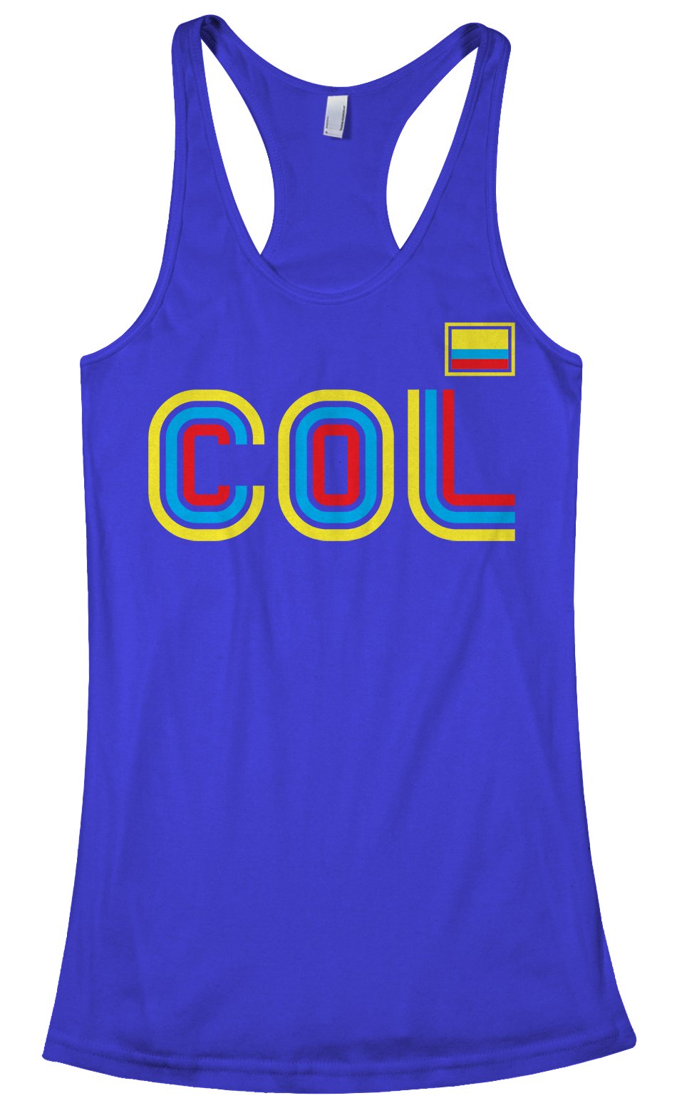 Threadrock Women's Athletic Retro Racerback Tank Top - Breathable Workout Shirt for Running, Yoga & Gym - Columbia Series