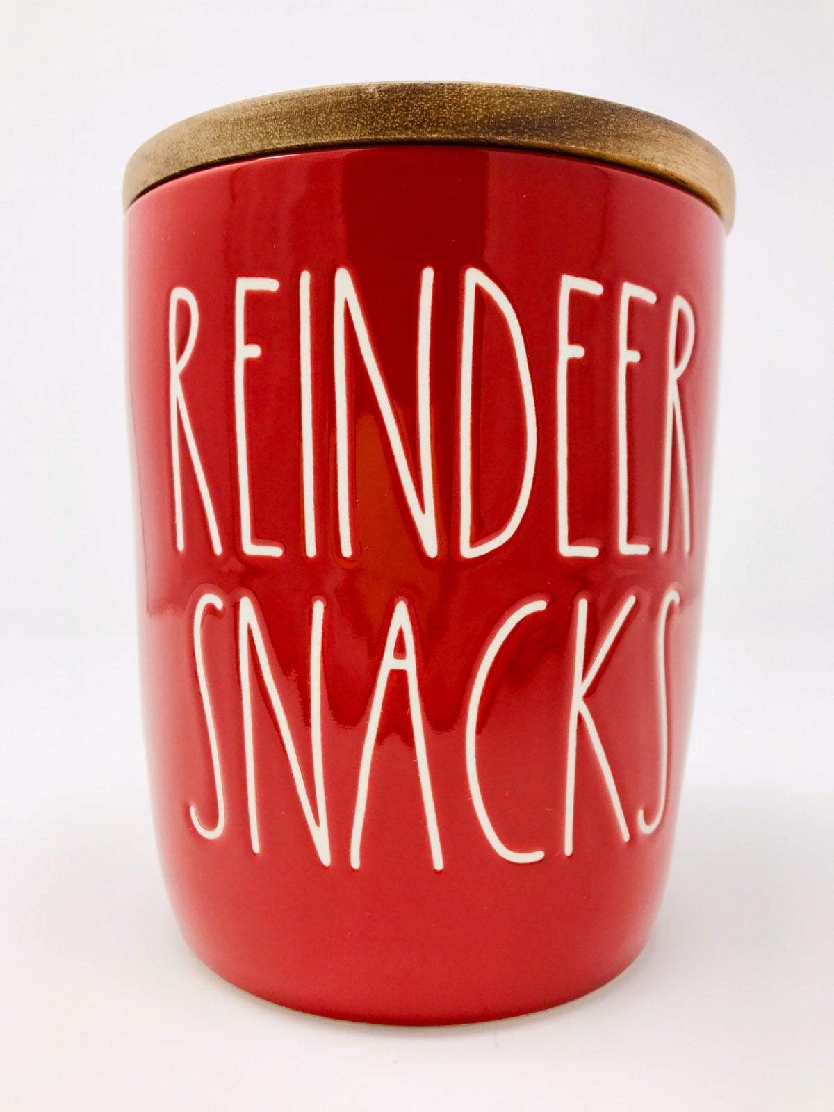 Rae Dunn Christmas Reindeer Snacks Cellar - Ceramic Holiday Serving Bowl for Cookies, Candy & Treats - Perfect for Christmas Parties, Gift Giving & Festive Decor