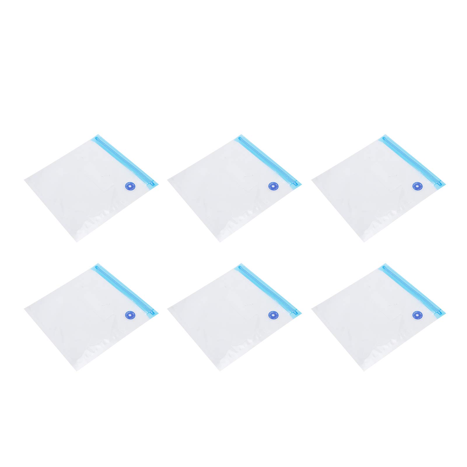 6Pcs Reusable Vacuum Zipper Storage Bags - Airtight, Leakproof Food Sealer Bags with Double-Layer Zippers for Fresh Food Preservation (8.7x8.3 Inches) - Perfect for Meal Prep, Sous Vide, Freezer Storage & Travel Snacks