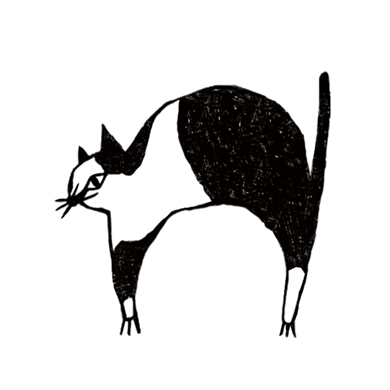 Kinotorico Wooden Rubber Stamp - Bicolor Cat Design for DIY Crafts, Scrapbooking & Card Making | Handmade Stamps for Art Projects & Stationery
