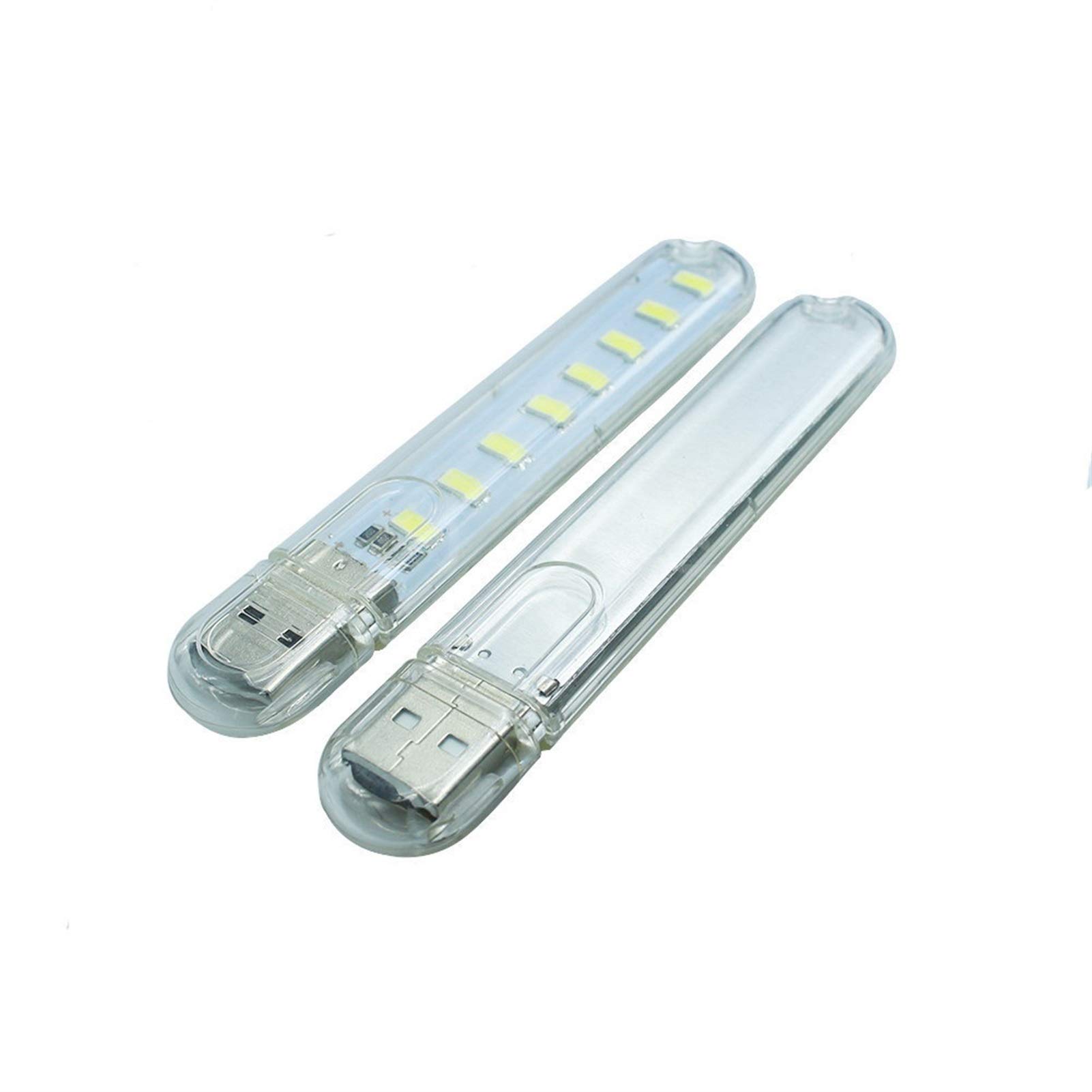Mini LED USB Keychain Light - 8 LED 5730 SMD, Cool White, 2-Pack - Perfect for Laptop, Emergency Lighting, Home Decor & Night Reading