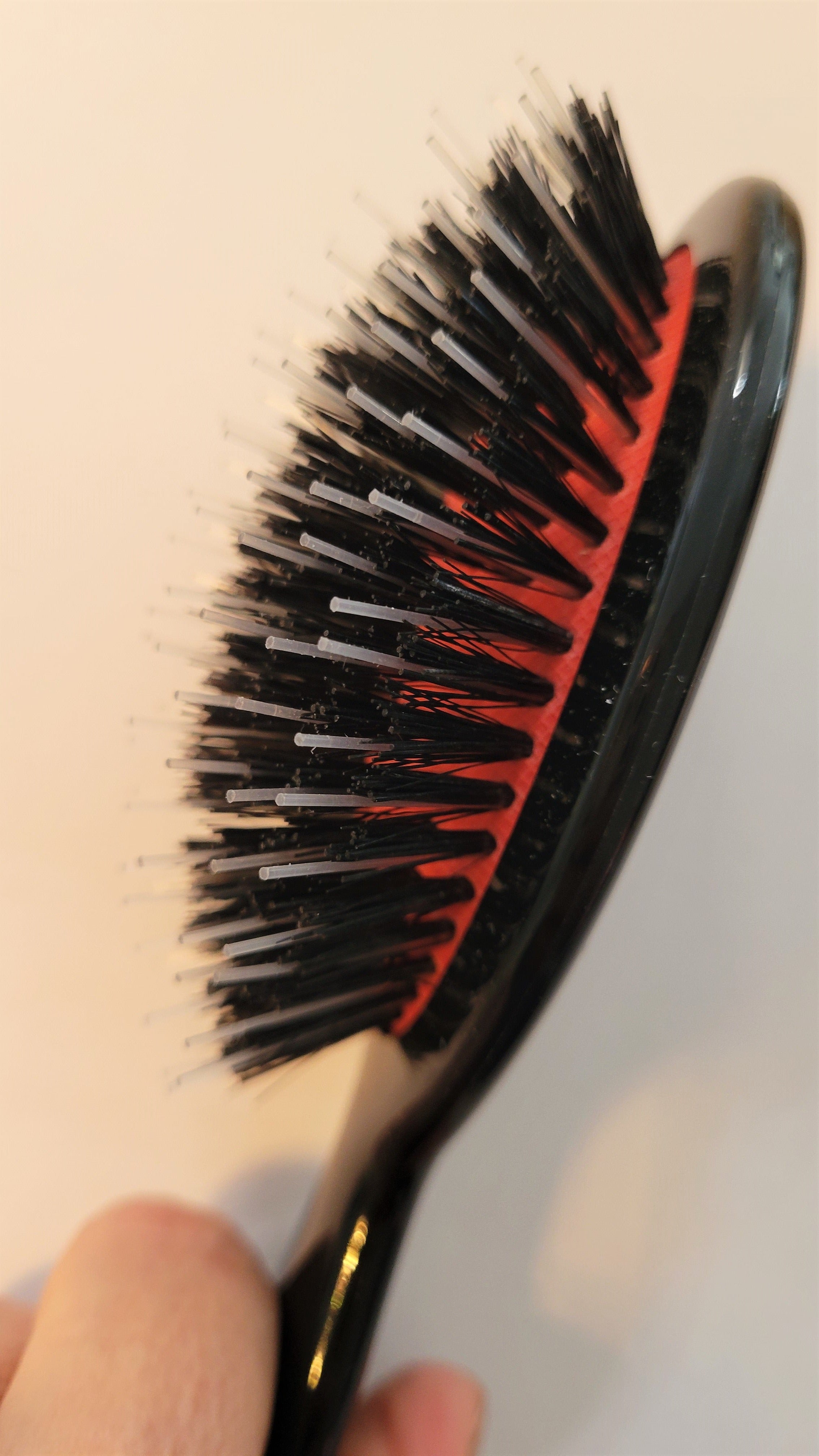 Janeke Mixed Bristle Hairbrush - Pure Boar & Nylon Bristles for Healthy Shiny Hair - Professional Pneumatic Hair Brush for Salon & Home Use - Perfect for Styling, Detangling & Volume Boosting