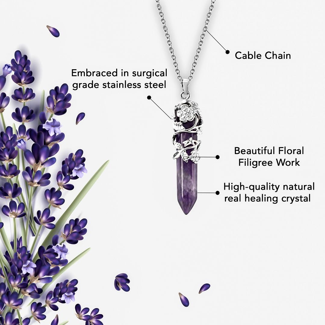Real Natural Healing Crystal Necklaces for Women - 24