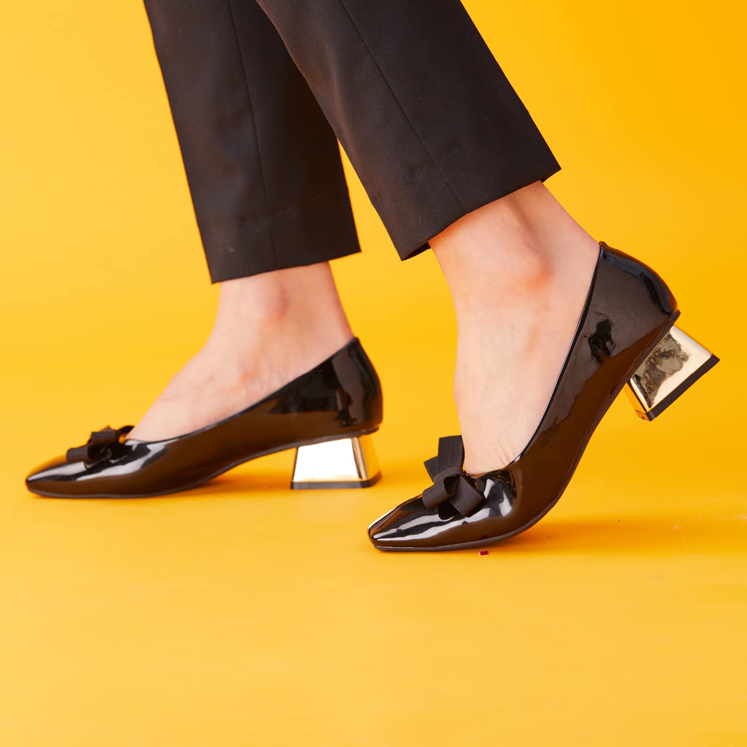 C.Paravano Women's Low Heel Pumps - Comfortable Block Heel Dress Shoes for Work, Office & Special Occasions | Classic Pointed Toe Pumps for Women