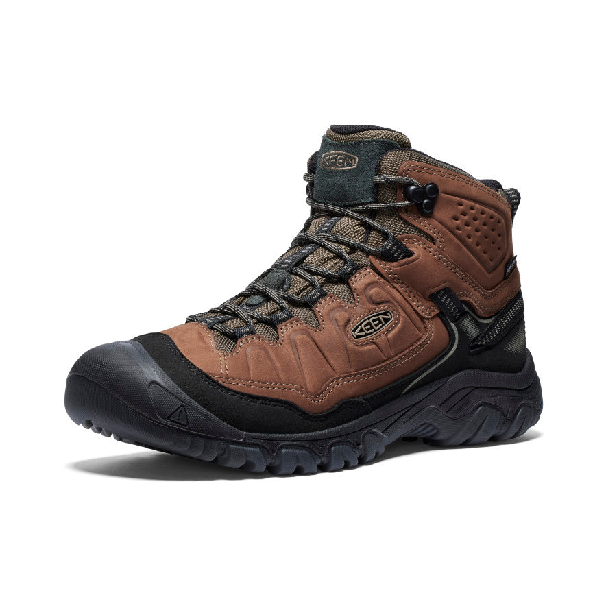 Men's KEEN Targhee IV Waterproof Hiking Boots - Bison/Black | All-Terrain Outdoor Footwear for Hiking, Trekking & Backpacking Adventures