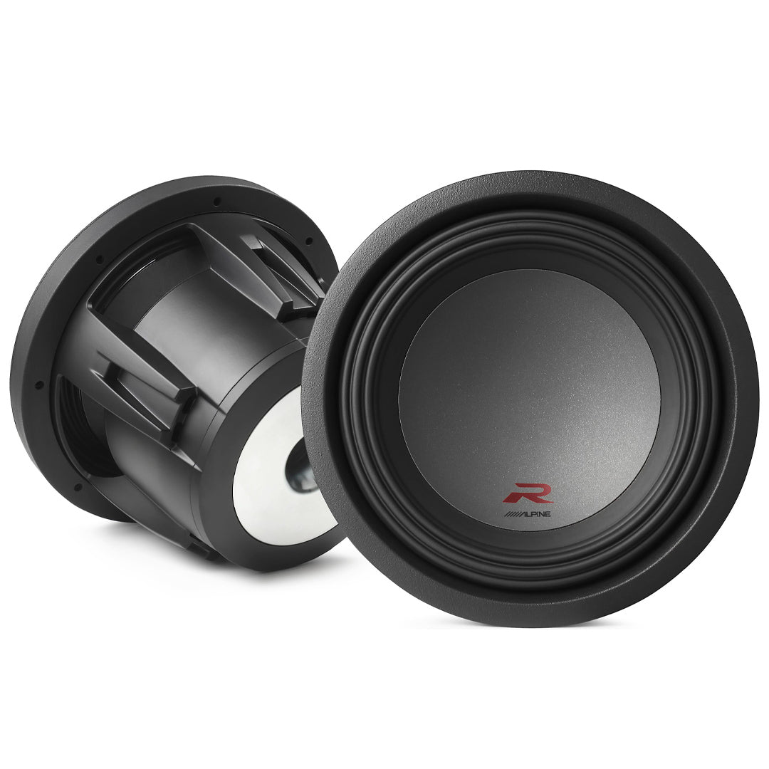 Alpine R W10D4 10-Inch Dual 4 Ohm Voice Coil Car Subwoofer - 2250 Watts Max Power for Deep Bass - Perfect for Car Audio Systems & Home Theater Setups