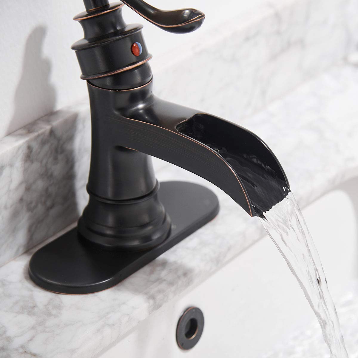 Oil Rubbed Bronze Kitchen Faucet with Pull-Out Sprayer - 3 Spray Modes, Single Handle High Arc Design - Perfect for Modern Kitchens and Bathroom Sinks (Includes Waterfall Feature)