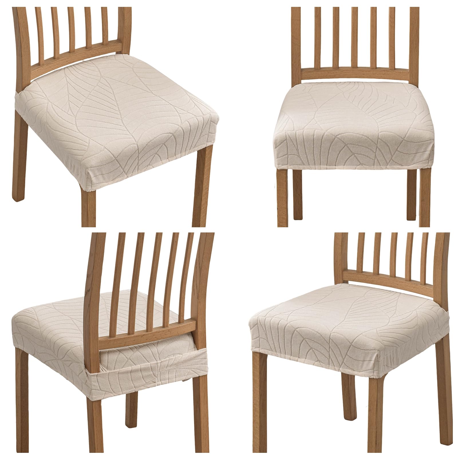 Premium Waterproof Stretch Jacquard Dining Chair Covers (Set of 4) - Washable & Removable Slipcovers for Kitchen, Dining Room & Home Decor - Perfect for Everyday Use & Special Occasions