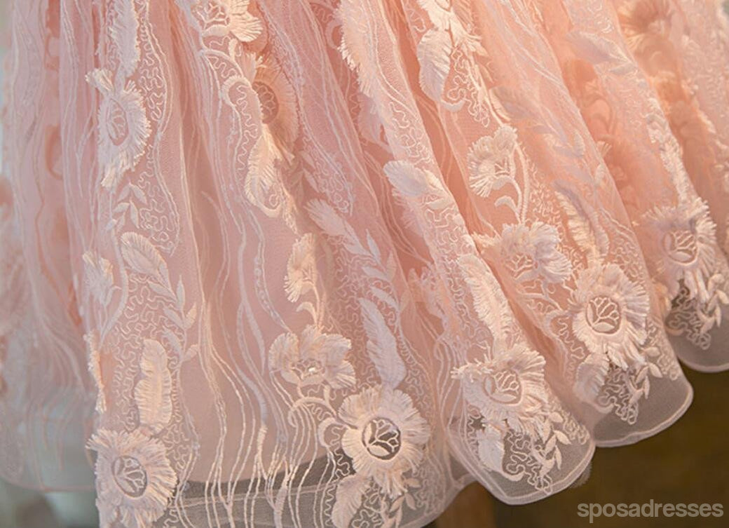 Peach Lace Short Prom Dress - Cute Homecoming Party Dress for Teens, Affordable Formal Dance Dress for Women, Perfect for Prom Night & Special Occasions | CM302