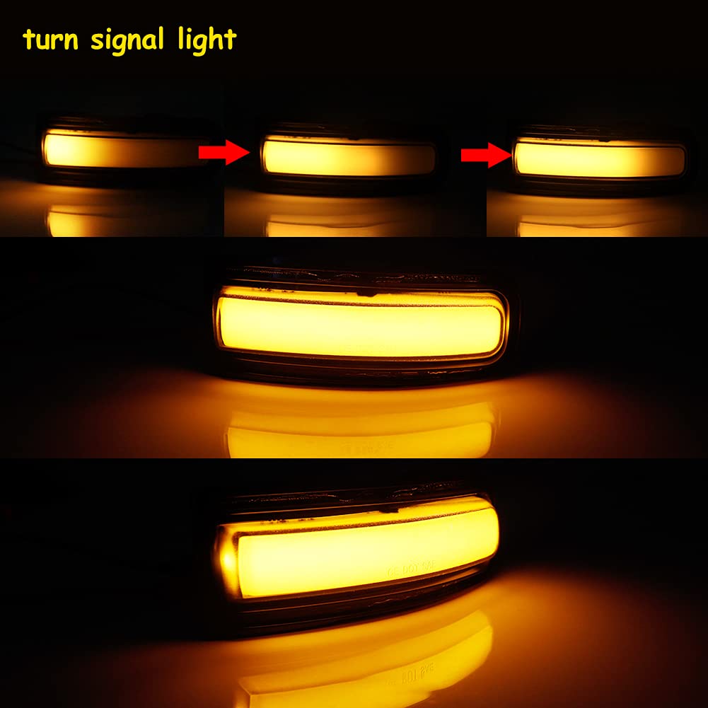 Smoked Sequential Amber LED Side Mirror Turn Signal Lights for 2015-2022 Jeep Renegade - Side Marker Lamp Replacement with Enhanced Visibility for Night Driving & Off-Road Adventures