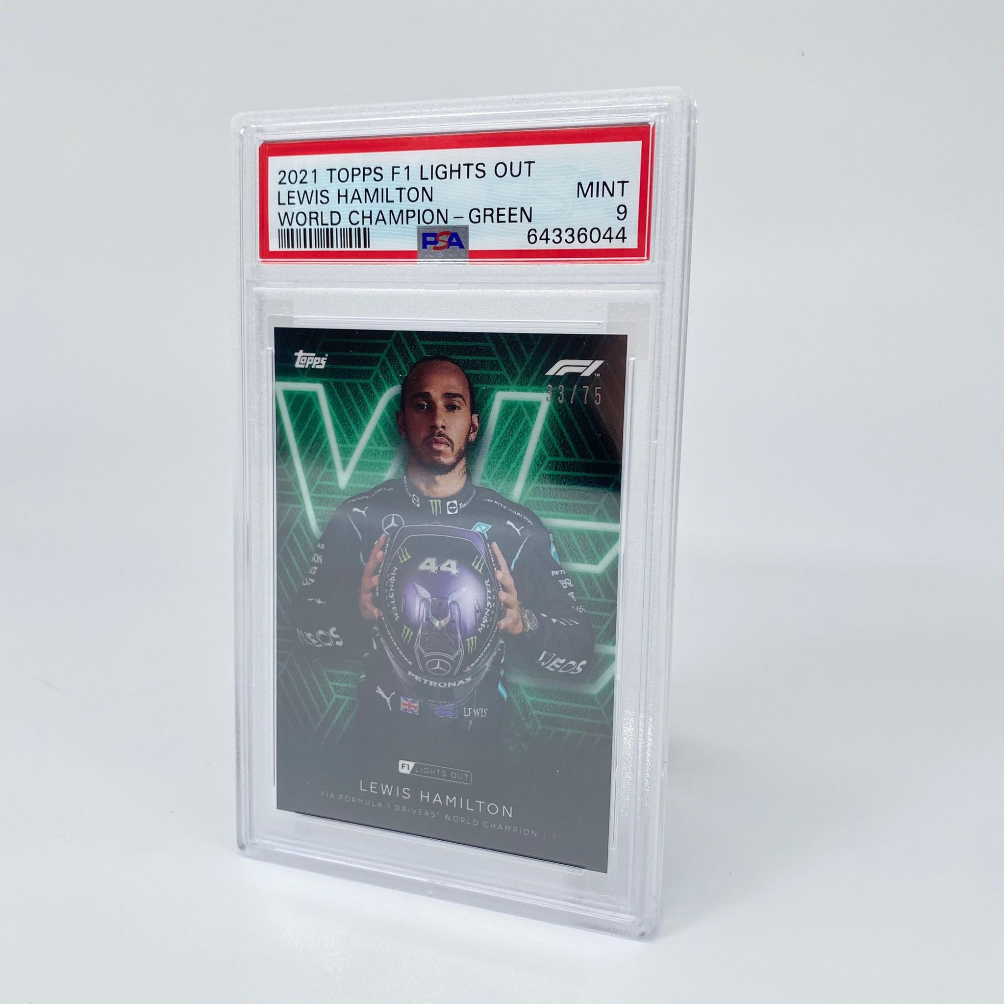 PSA 9 Graded 33/75 Lewis Hamilton 2018 Formula 1 World Champion Trading Card - Perfect for F1 Collectors, Sports Memorabilia Displays & Investment Collections