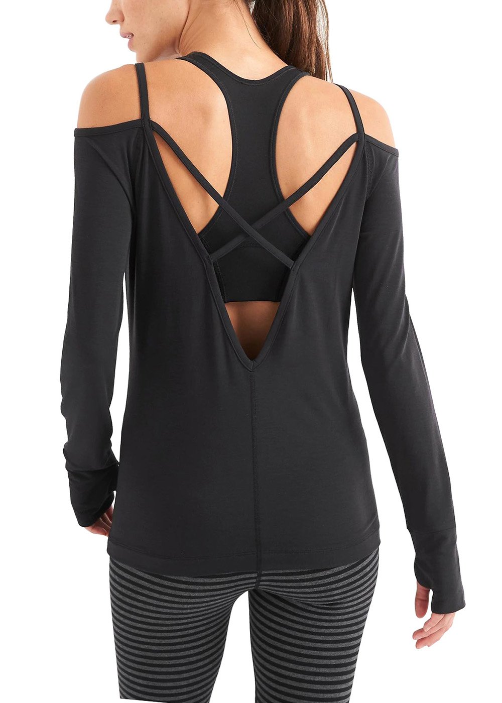 Bestisun Women's Long Sleeve Yoga Tops - Breathable Workout Shirts for Yoga, Gym & Running | Cute Backless Activewear for Women | Perfect for Fitness, Pilates & Lounge Wear
