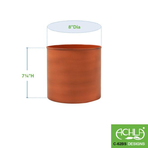 Eileen Planter with Steel Patina Pot - Modern Indoor/Outdoor Flower Pot for Home Decor, Office Plants & Garden Decorations
