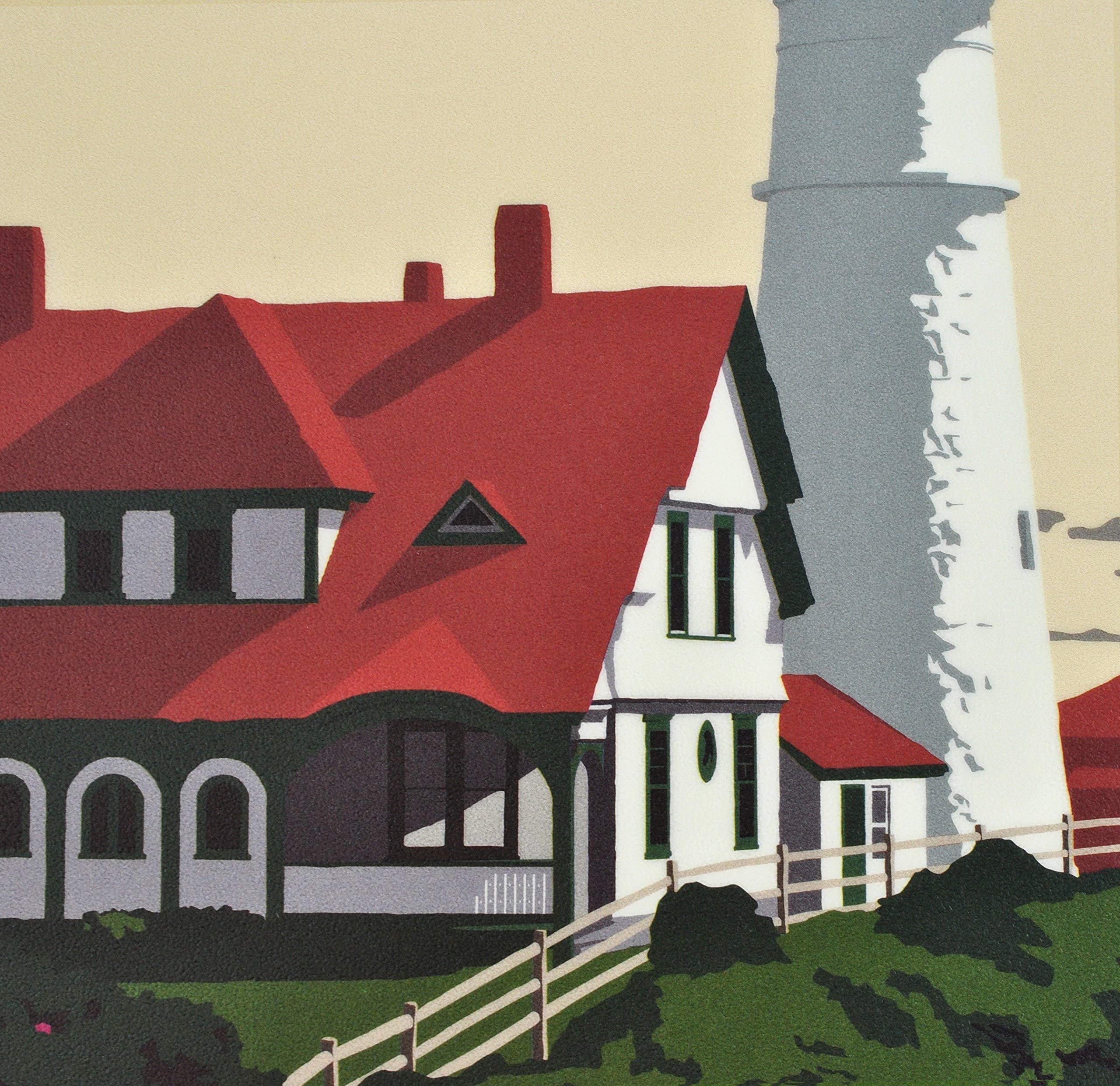 Portland Head Light Maine Framed Print - 8x10 Lighthouse Travel Poster Wall Art Decor for Home Office Living Room Coastal Theme