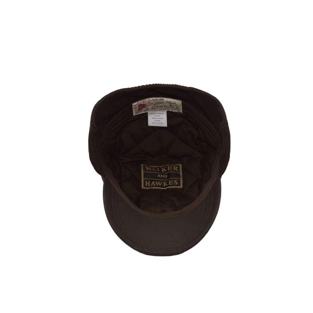 Walker & Hawkes Unisex Waxed Cotton Ellwood Baseball Cap with Ear Flaps - Warm Winter Hat for Men & Women, Outdoor Activities, Hiking, Hunting, and Cold Weather Protection