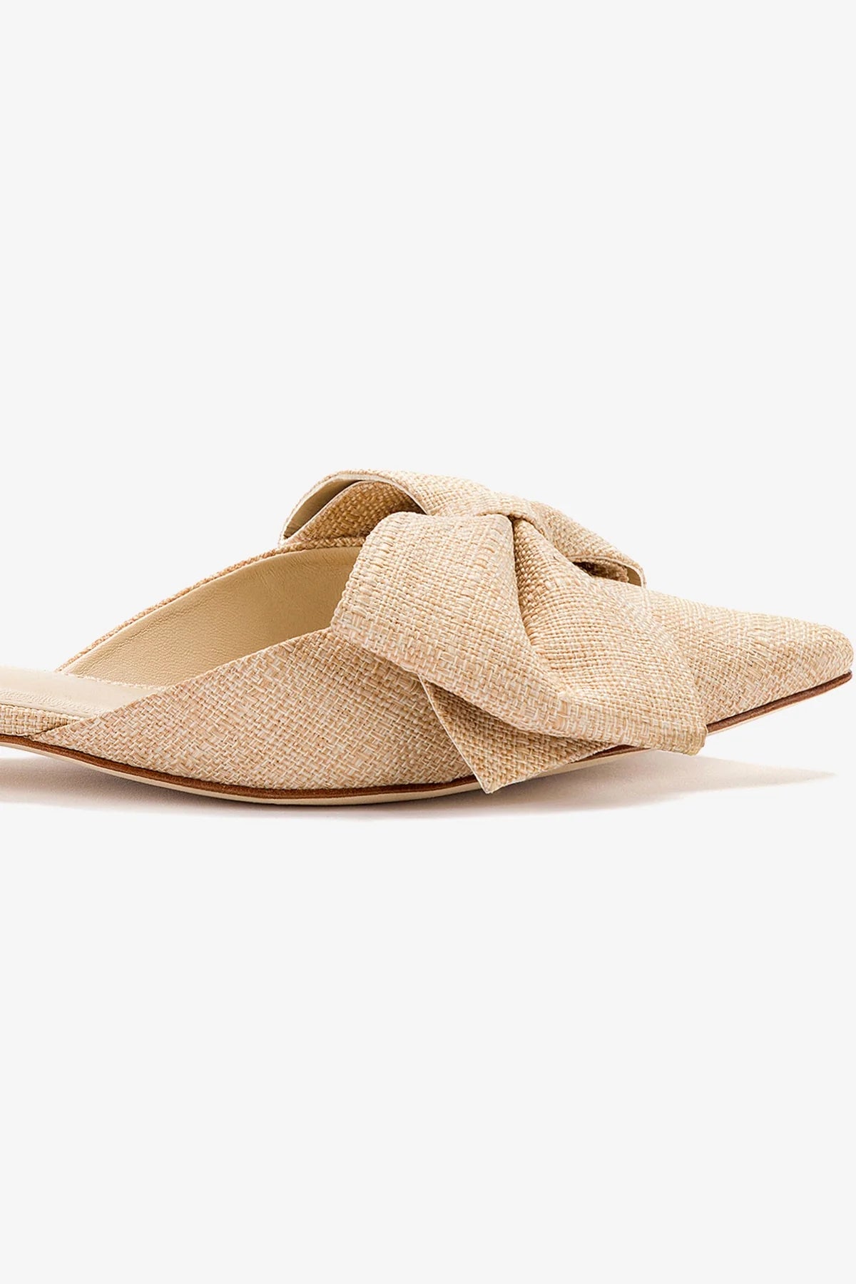 Elle Women's Flat Mule Sandals in Beige Raffia - Comfortable Summer Slides for Beach, Pool, and Casual Outings