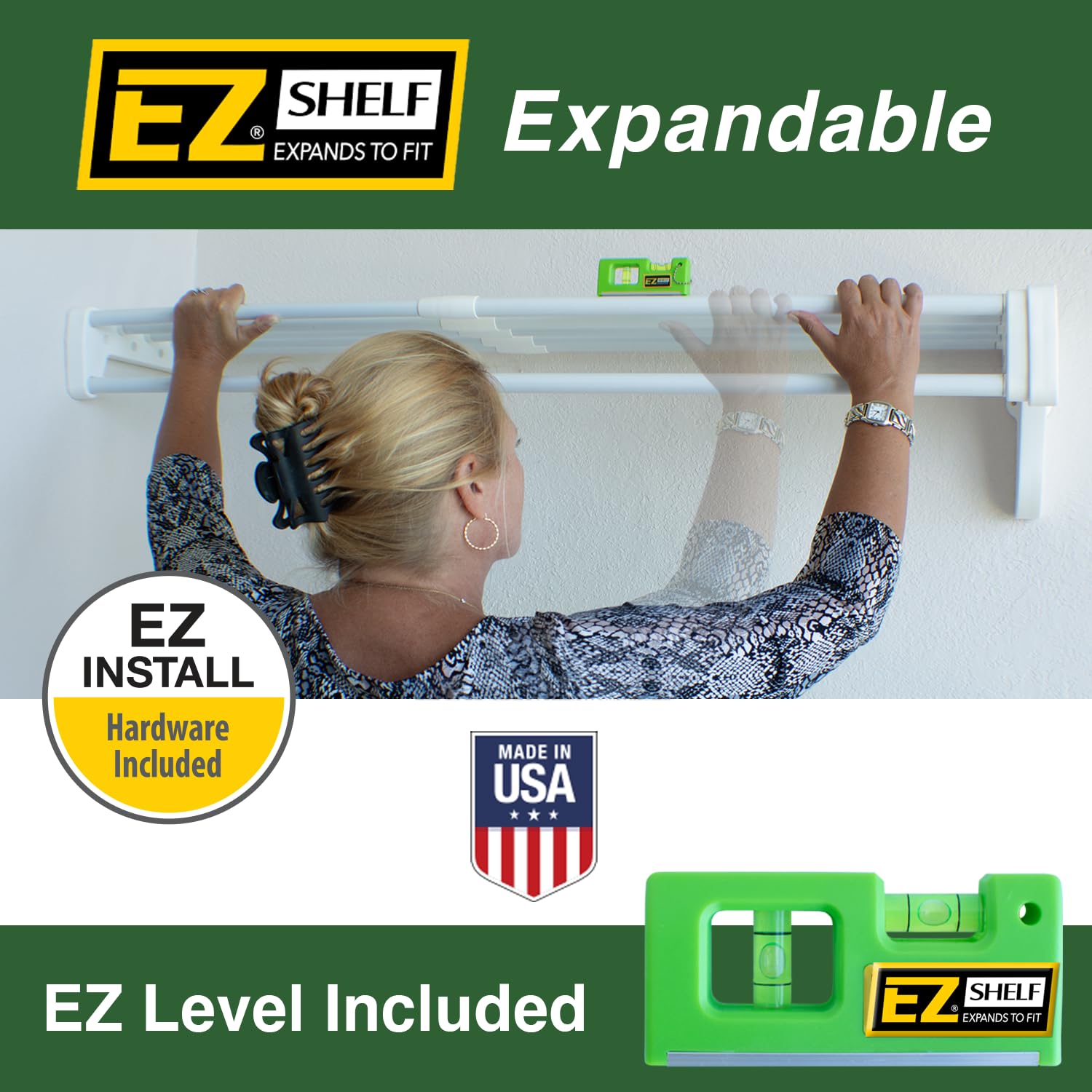 EZ Shelf Expandable Closet Organizer - Adjustable from 42.5