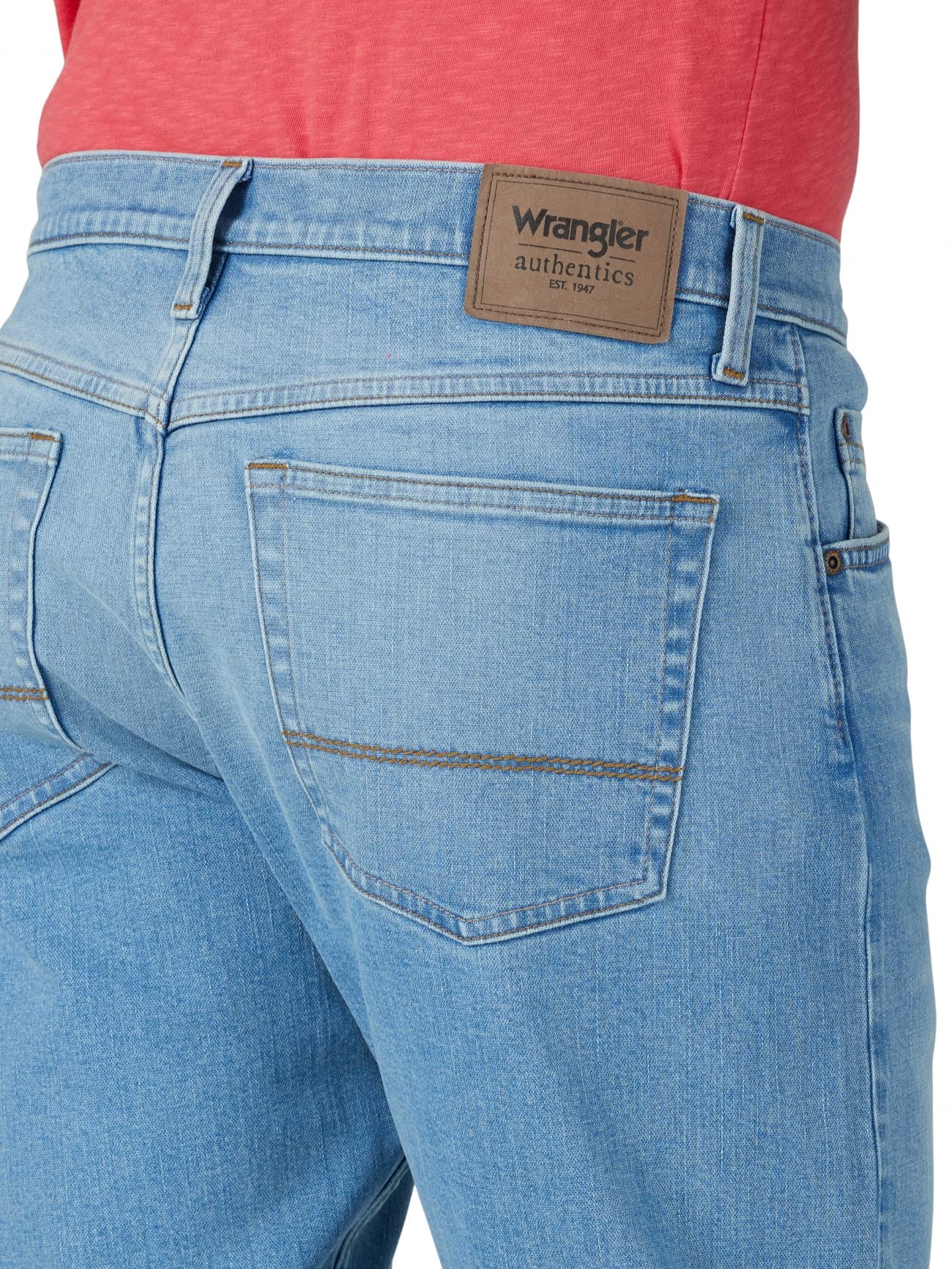 Wrangler Authentics Men's Athletic Fit Stretch Jean Pants - Comfortable & Durable Denim for Casual Wear, Work & Outdoor Activities