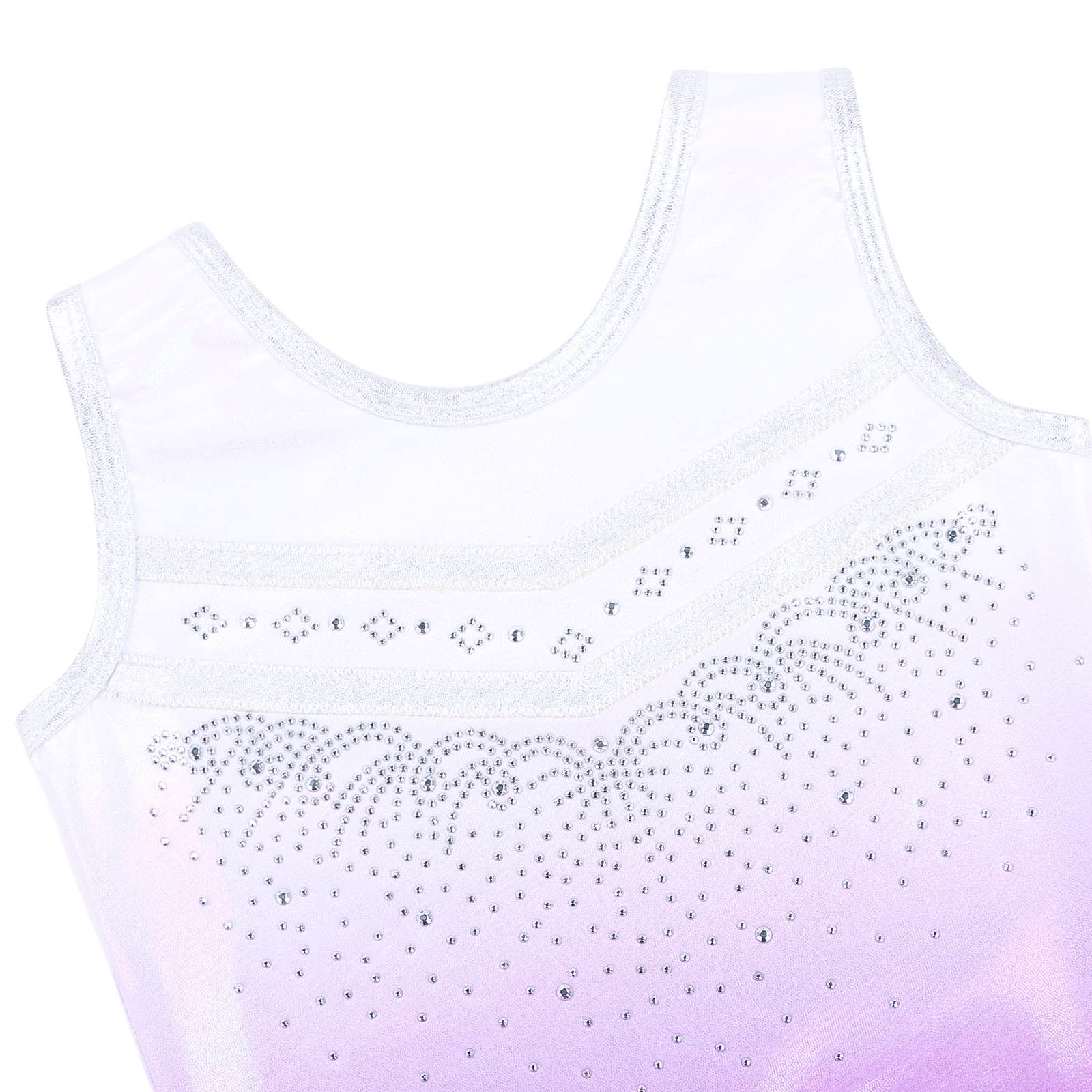 BAOHULU Girls Gymnastics Leotard with Embroidery - Shiny Aqua Rose Diamond Dancewear for Ballet, Cheerleading & Performance