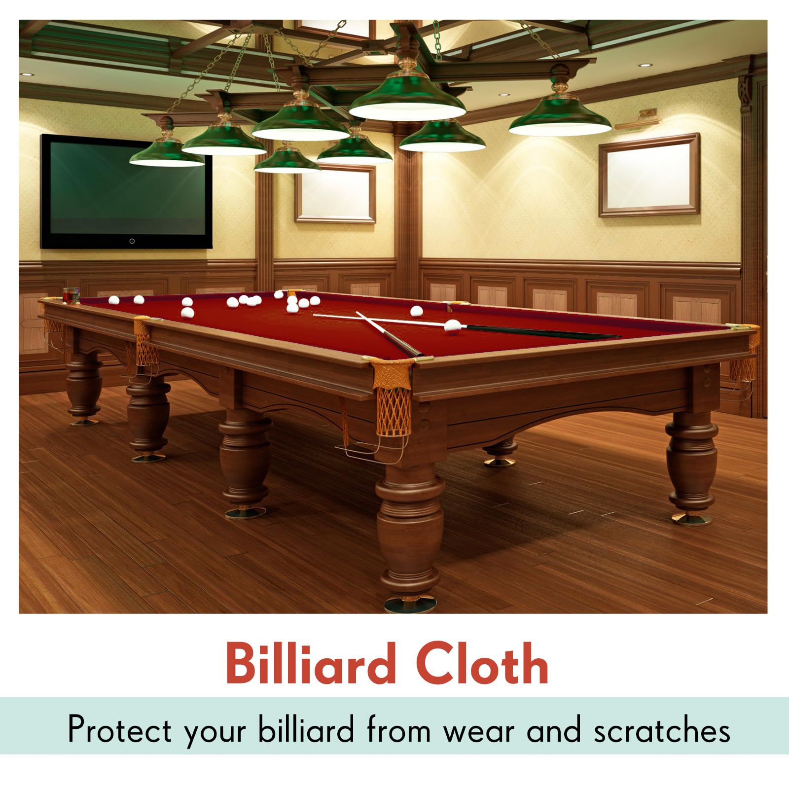 Premium Mixweer Billiard Cloth 8.53ft Pool Table Felt - 6 Pre-Cut Strips for Easy Installation | Durable Felt for Home, Clubs & Bars | Perfect for Indoor Sports & Game Nights