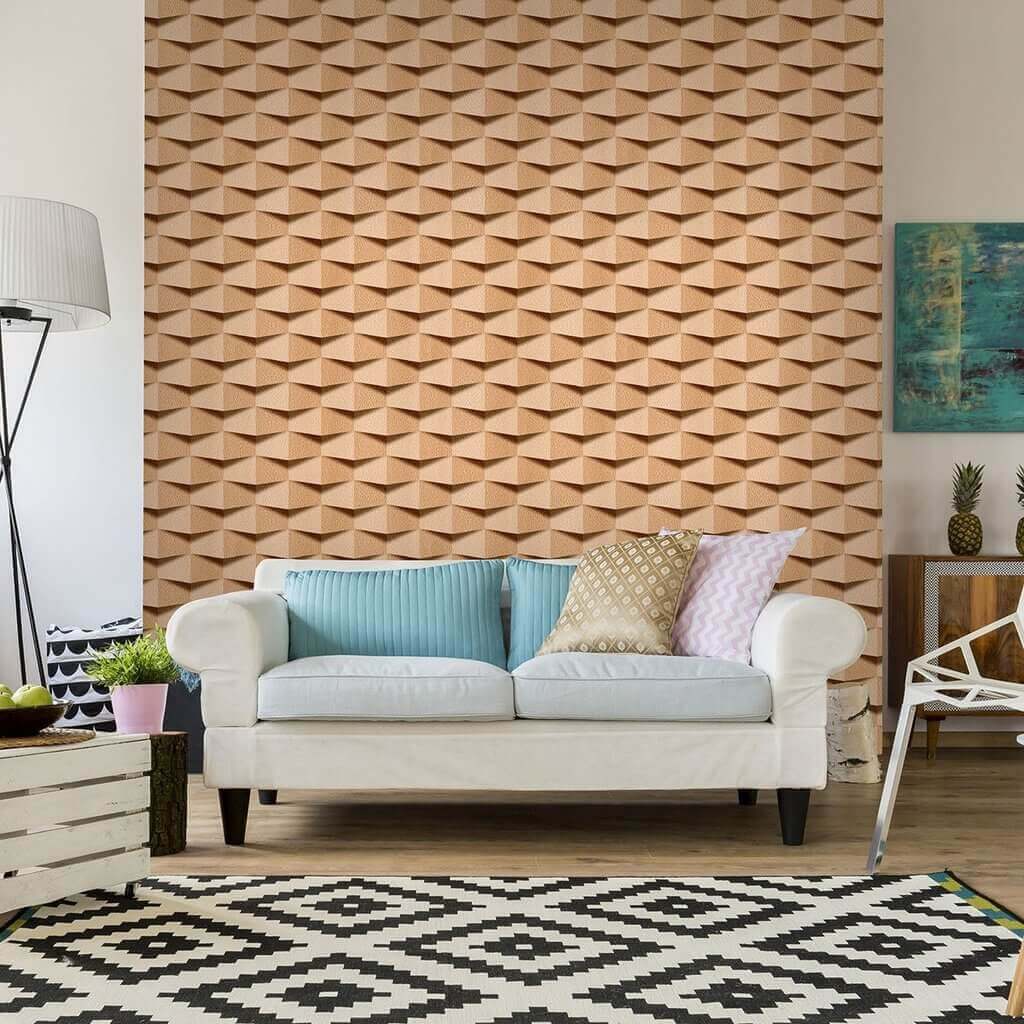 Brown Faux Wood Peel and Stick Wallpaper - Removable Self-Adhesive Vinyl Wall Covering for Bedroom, Living Room, Kitchen Decor