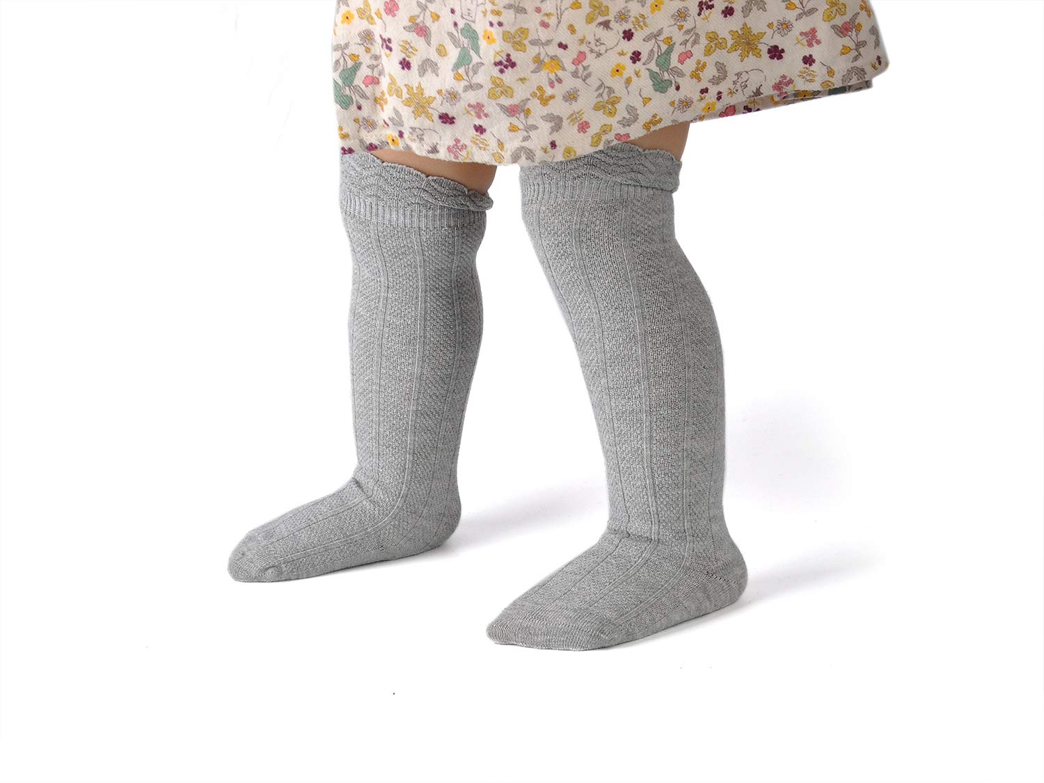 EPEIUS Baby Girls & Boys Knee High Socks - Uniform Tube Ruffled Stockings for Infants & Toddlers (3/5 Pack) - Perfect for School, Dance, Dress Up & Special Occasions