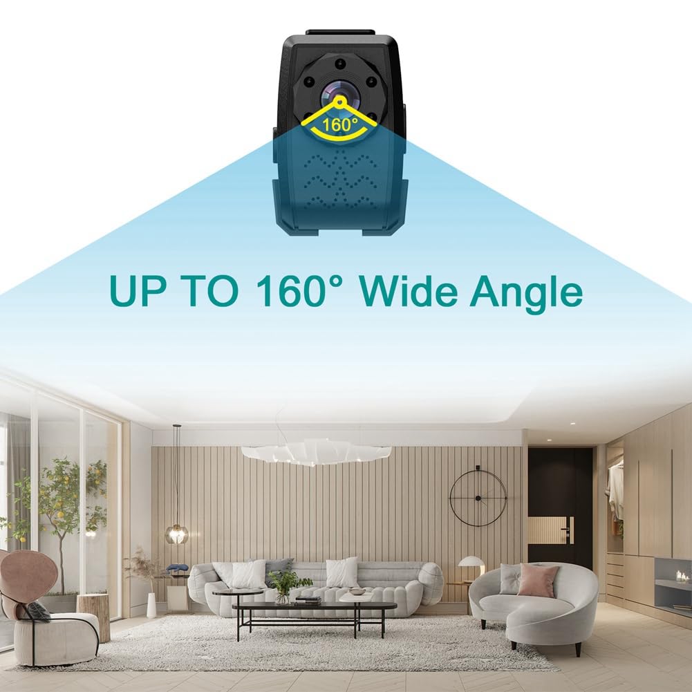 Guriayus HD Night Vision Back Clip Surveillance Camera - Smart Audio Video Security Camera for Home, Easy to Install & Use | Monitor Kids, Pets & Property