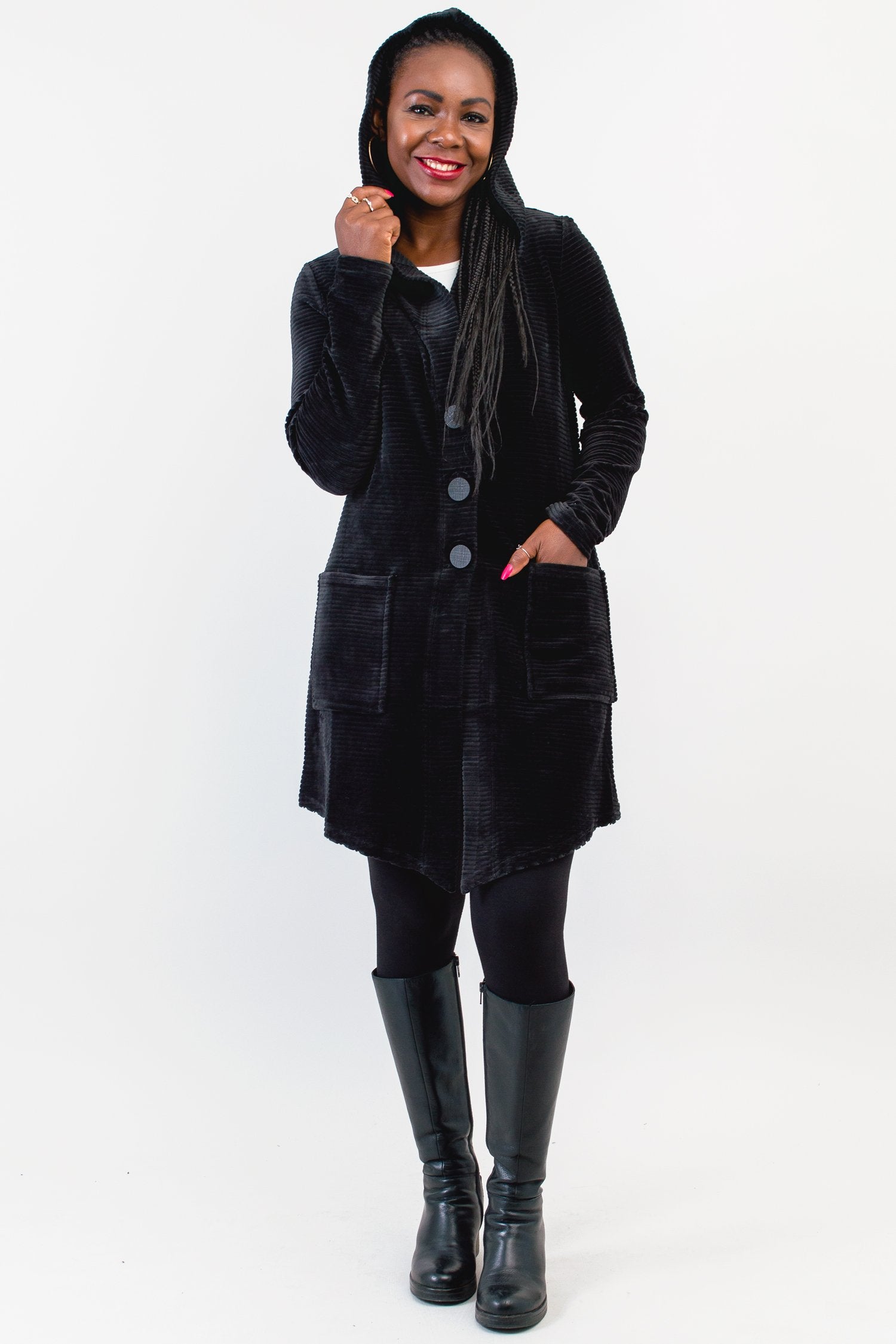 Doreen Jacket for Women - Soft Bamboo Cotton Blend, Black - Lightweight Comfort for Travel, Work & Everyday Wear