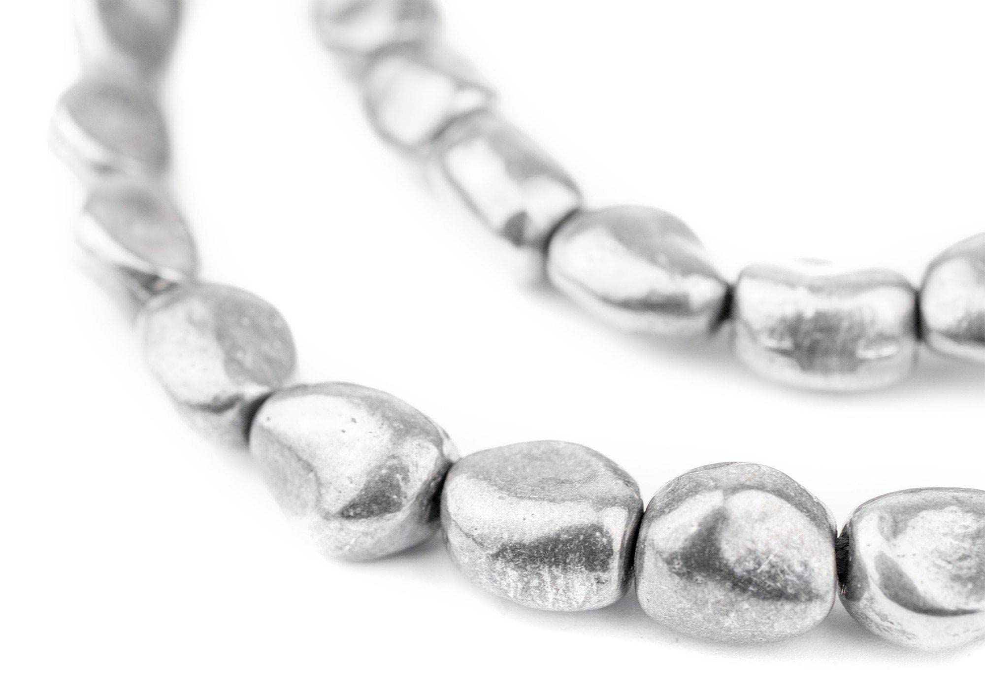 TheBeadChest 12x9mm Aluminum Metal Nugget Beads - Tribal Style Spacer Beads for Jewelry Making, DIY Crafts, Bracelets & Necklaces