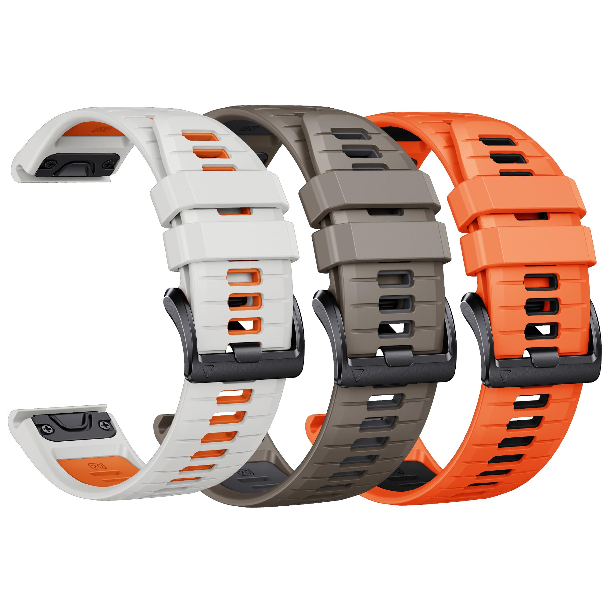 ANCOOL 20mm Silicone Replacement Watch Band Compatible with Garmin Fenix 5S/5S Plus/6S/6S Pro/7S/Instinct 2S - Durable Sport Wrist Strap for Running, Hiking & Outdoor Activities