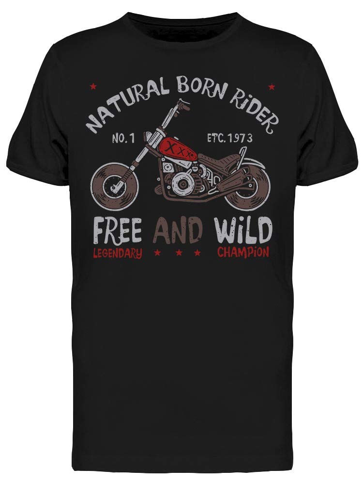 Natural Born Rider Free Tee - Premium Men's Graphic T-Shirt for Motorcycle Enthusiasts | Comfortable Cotton Shirt for Riding, Casual Wear & Outdoor Activities
