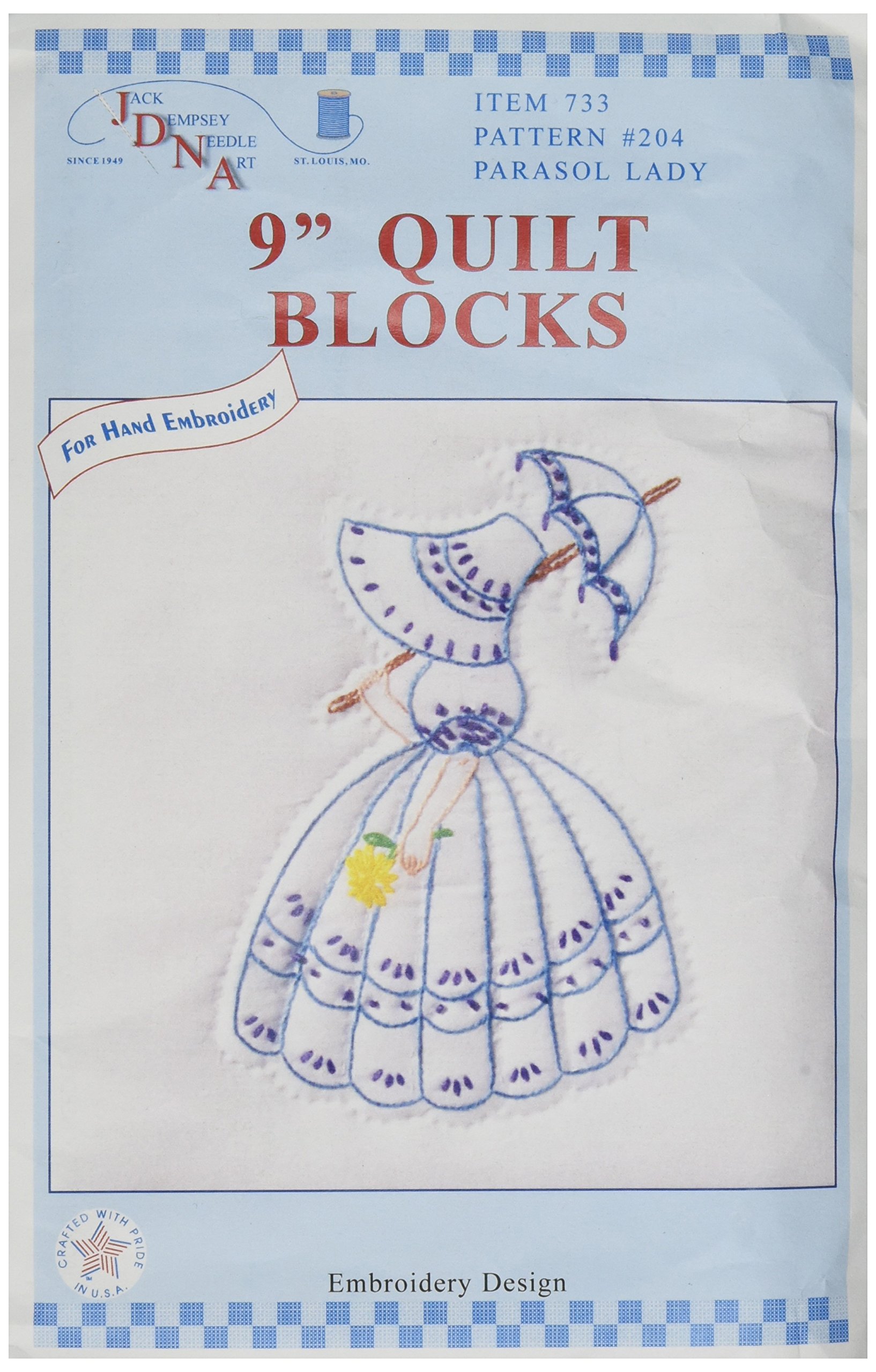 Jack Dempsey Stamped White Quilt Blocks 9